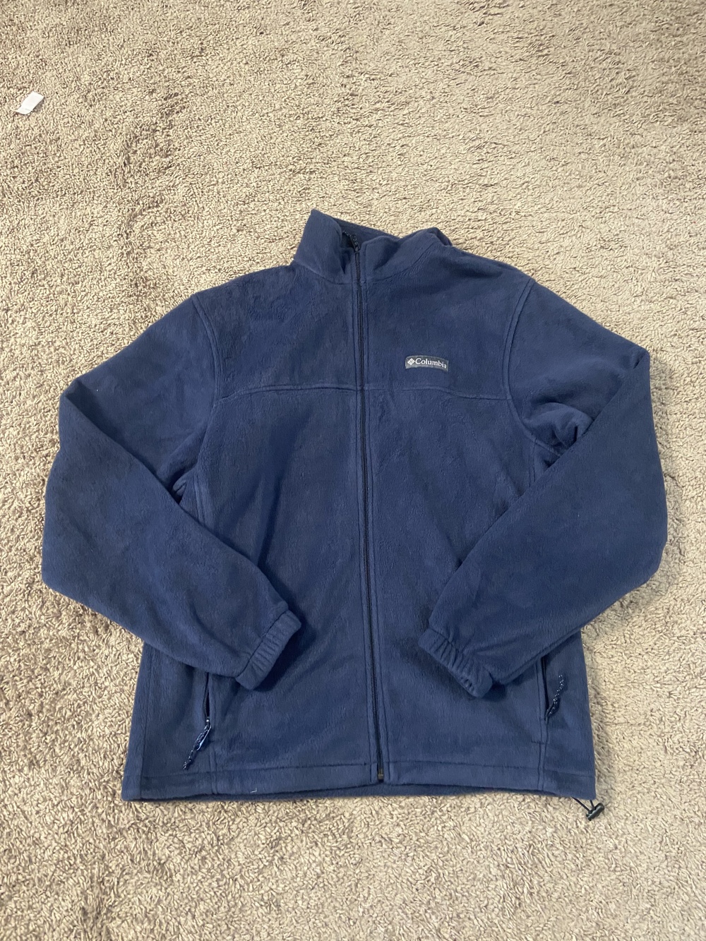 Columbia Fleece Jacket Mens Medium Blue Full Zip Outdoors Warm Layer Pullover